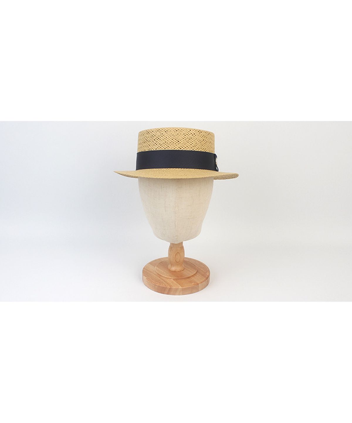 유니버셜 케미스트리(UNIVERSAL CHEMISTRY) Navy Line Beige Short Panama Hat 파나마햇