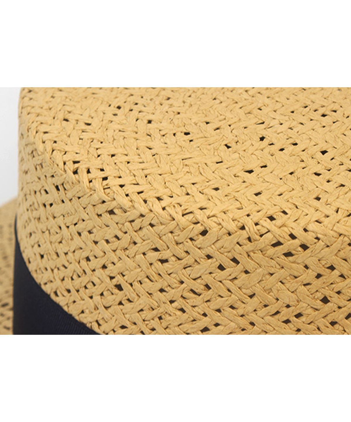 유니버셜 케미스트리(UNIVERSAL CHEMISTRY) Navy Line Beige Short Panama Hat 파나마햇