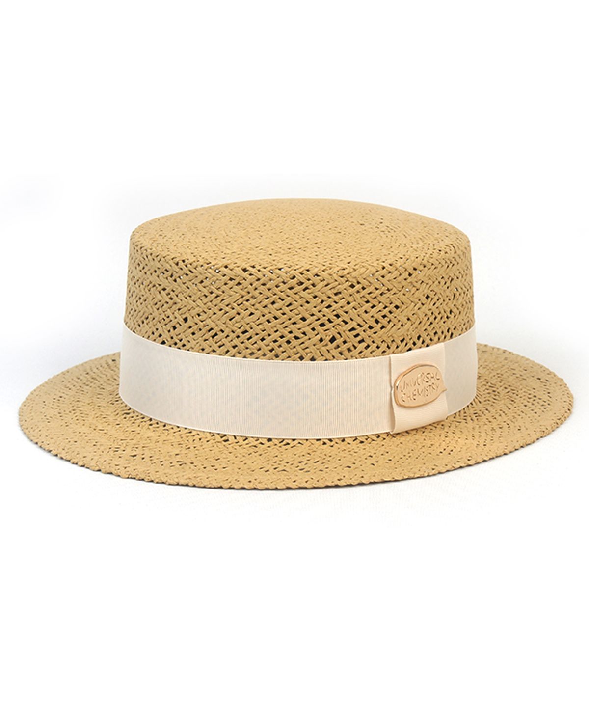 유니버셜 케미스트리(UNIVERSAL CHEMISTRY) Ivory Line Beige Short Panama Hat 파나마햇