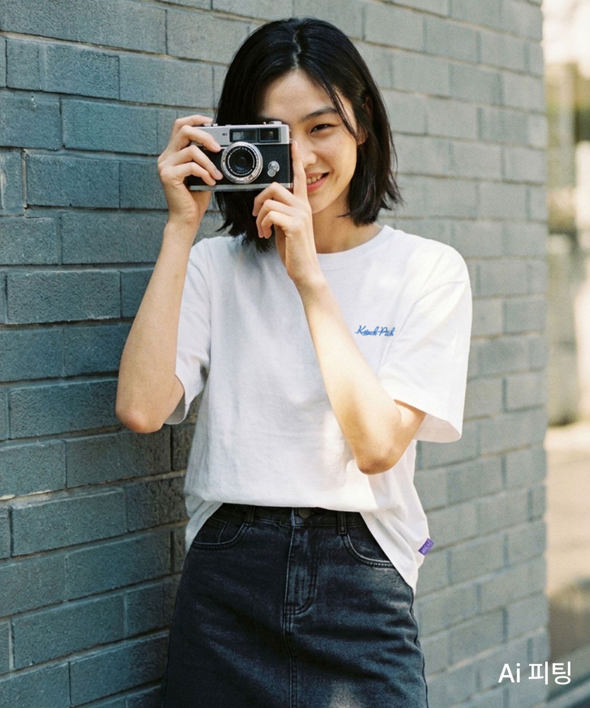 키치피치(KITSCHPITCH) 라메르클램 세미오버핏 소로나 반팔 티셔츠 오프화이트 (KF2LTS001)