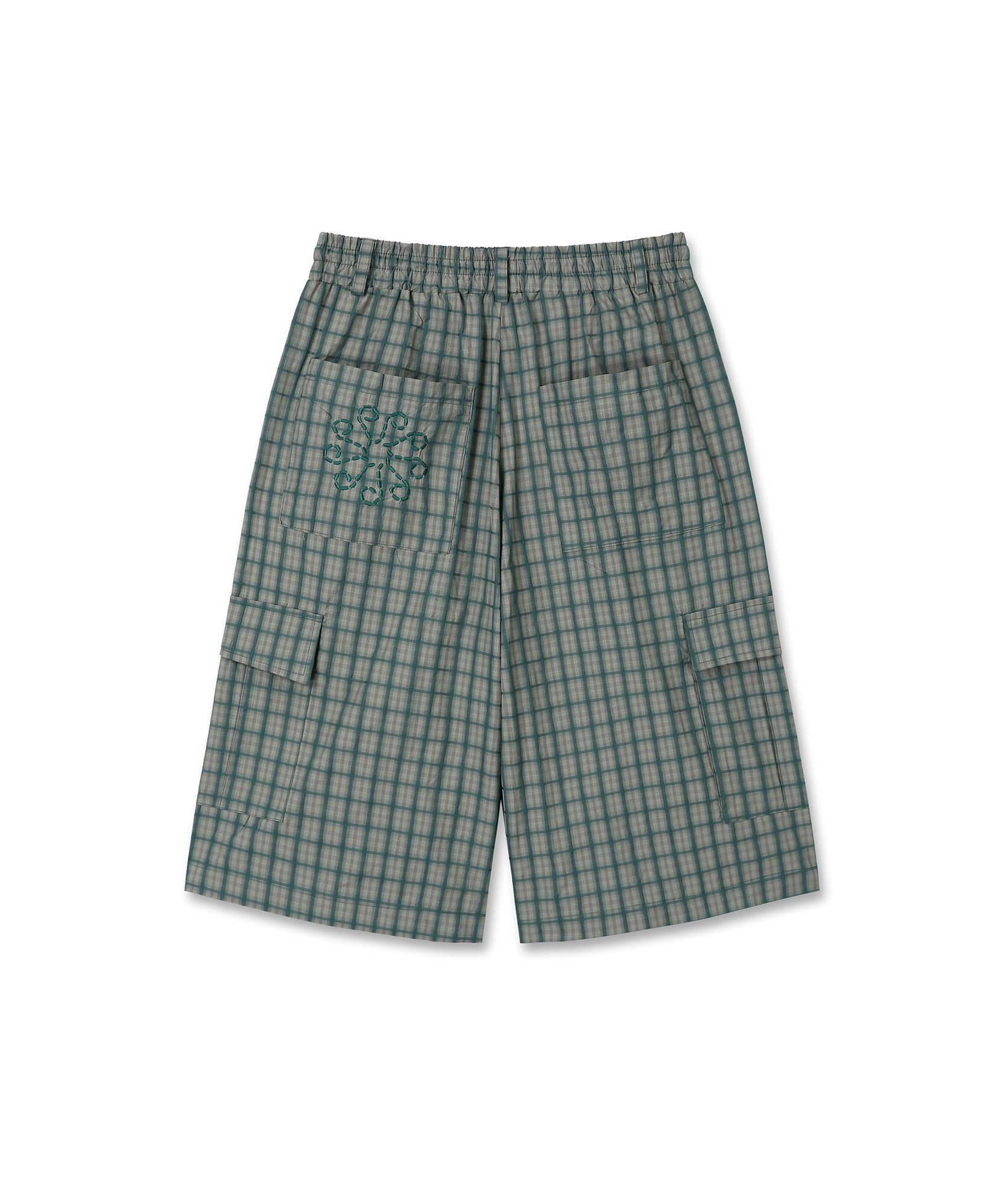 MUSINSA | 9999ARCHIVE Check Nylon Cargo Bermuda Pants