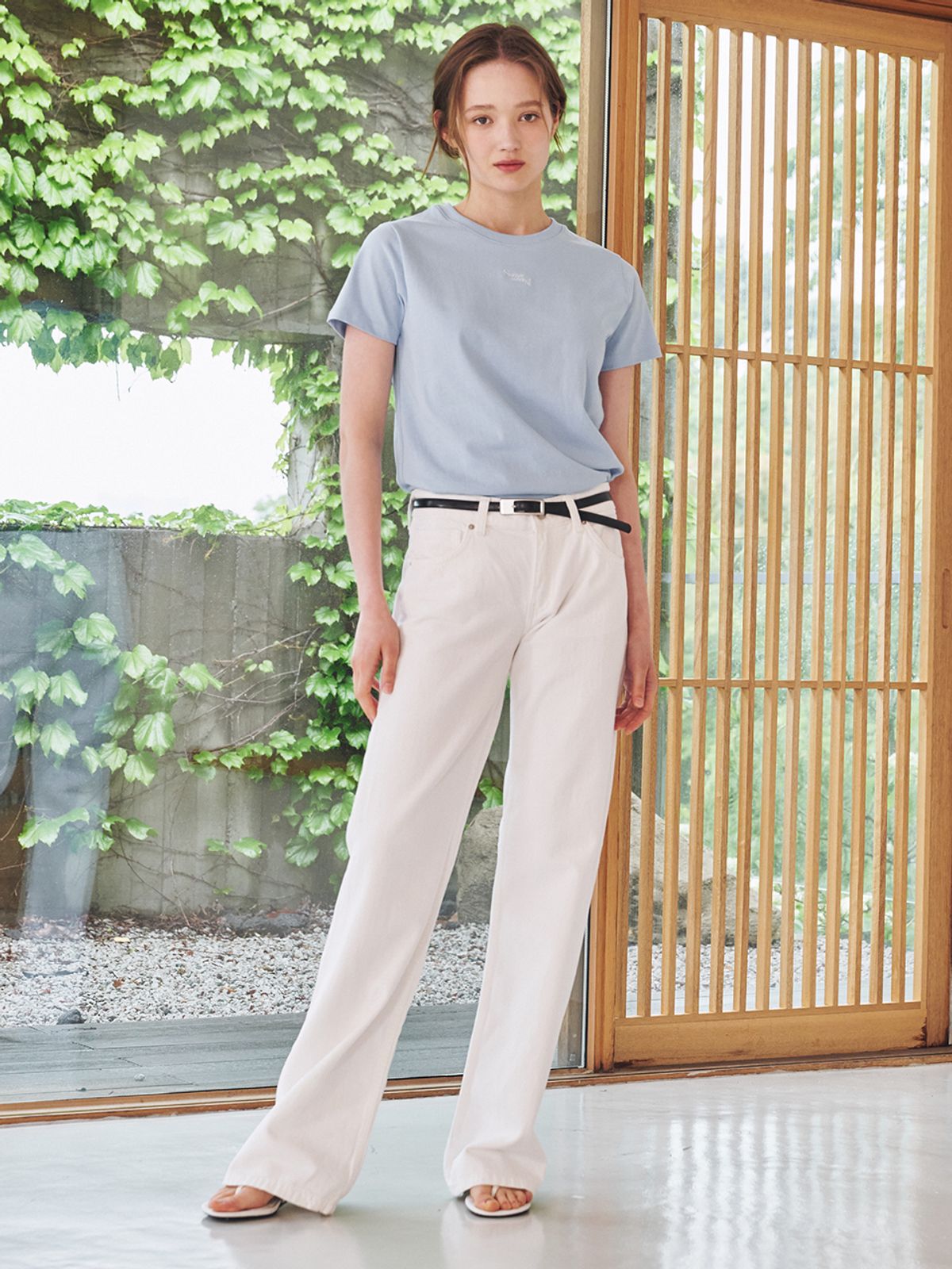 누브(NOUVE) 로고 코튼 티셔츠 - 블루 / Logo Cotton T-Shirts - Blue