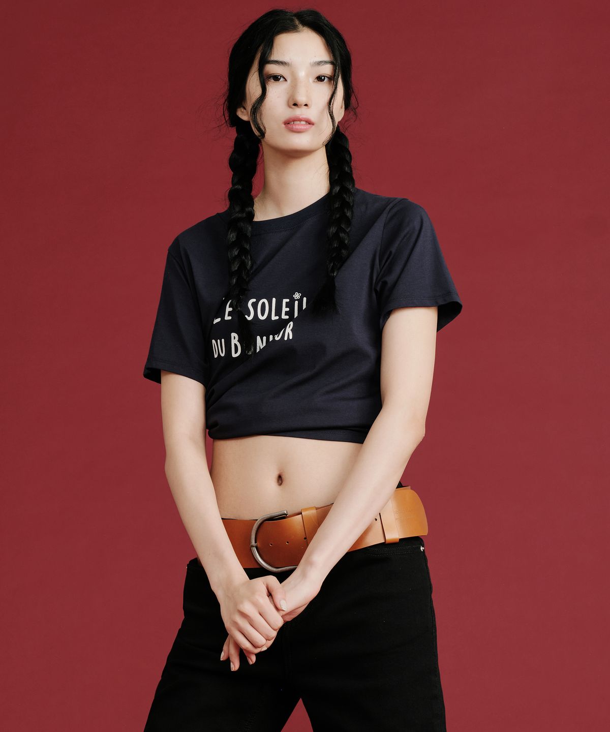 플랙 우먼(PLAC WOMEN) 보누르 반팔 티셔츠 네이비