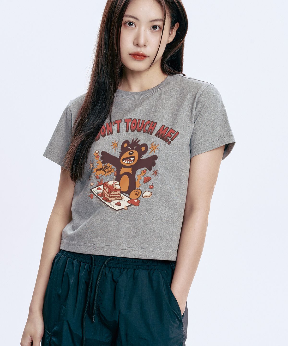 와일드락(WILDROCK) Hollysheesh 앵그리 베어 피그먼트 오버핏 반팔 티셔츠_6 COL