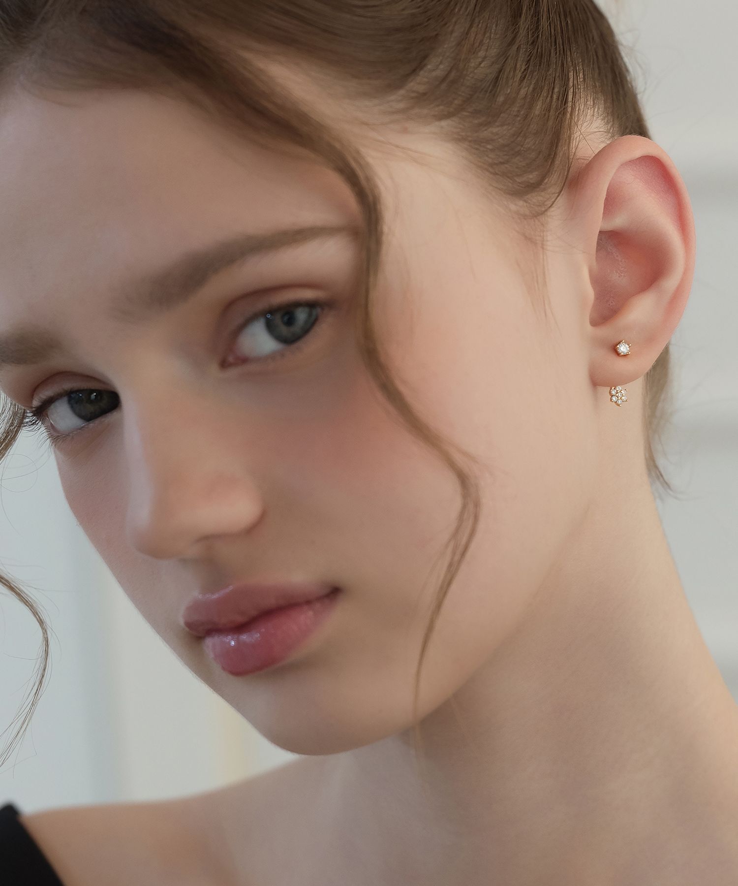 ☆TATIANA☆ Silver 925 Glimmer Drop Ear Jacket Earrings EC31 Designer fashion, Seoul-fully created | W Concept
