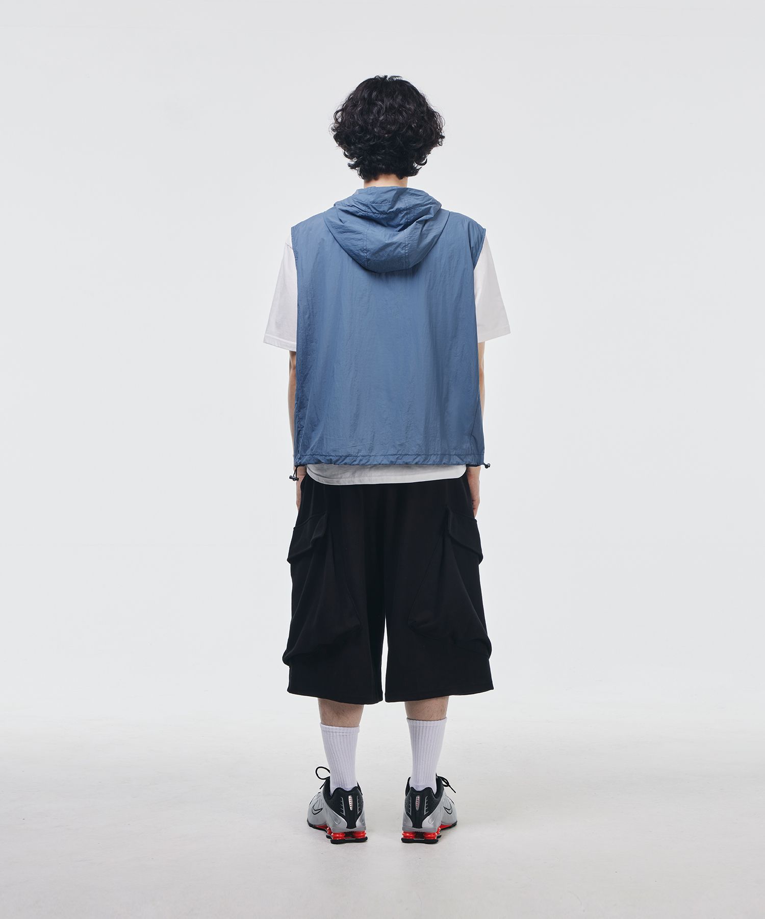 MUSINSA | SIGNATURE Nylon Hooded Vest [Blue]
