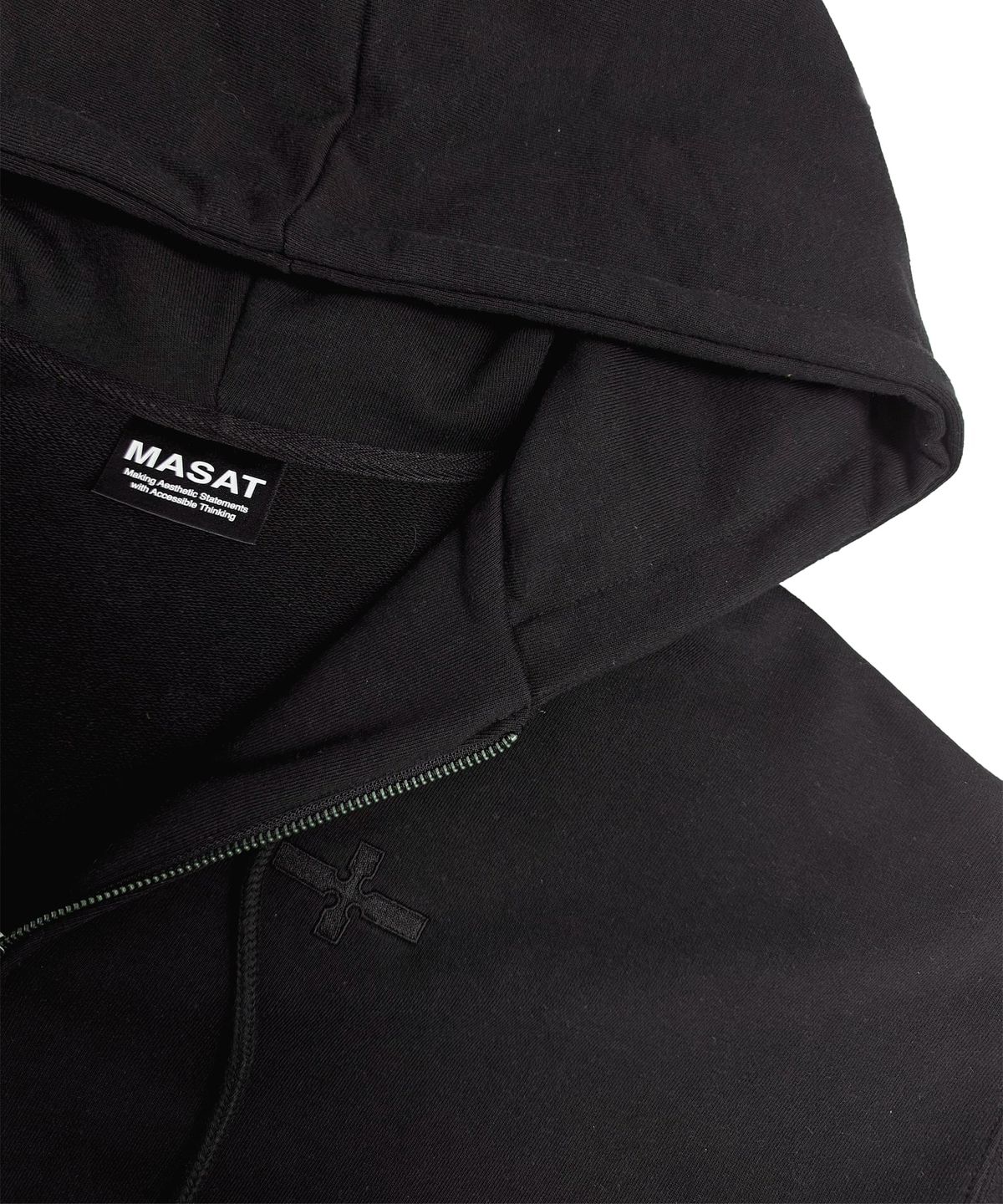 마사트(MASAT) Cross String Hood Zip _ Black