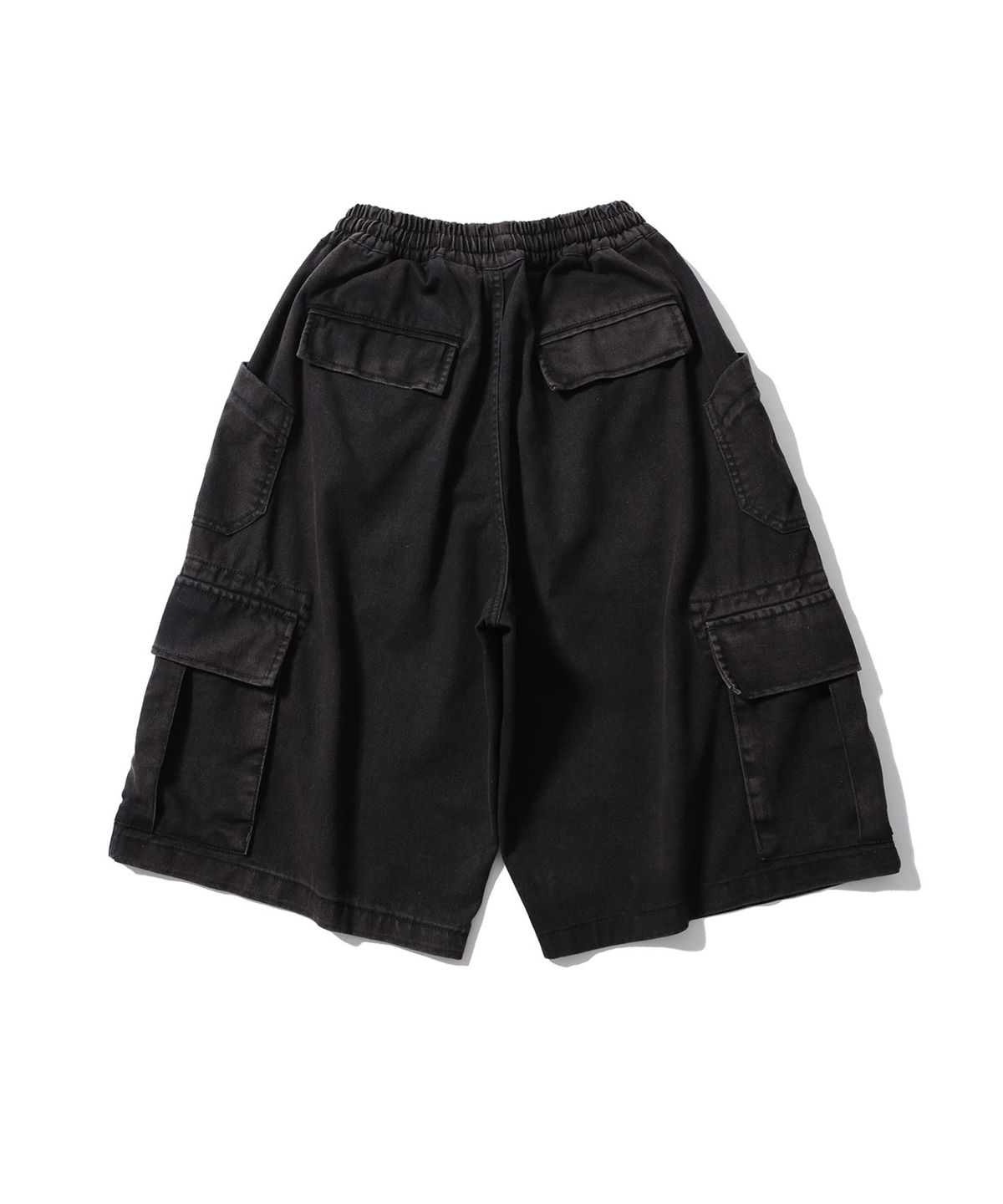 공백(GONGBAEK) Wide Bermuda Cargo Pants_Fade Black