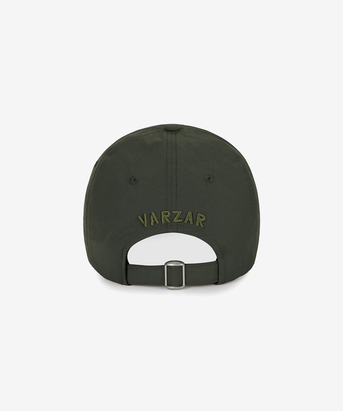 바잘(VARZAR) VA 커브드 로고 나일론 볼캡 카키
