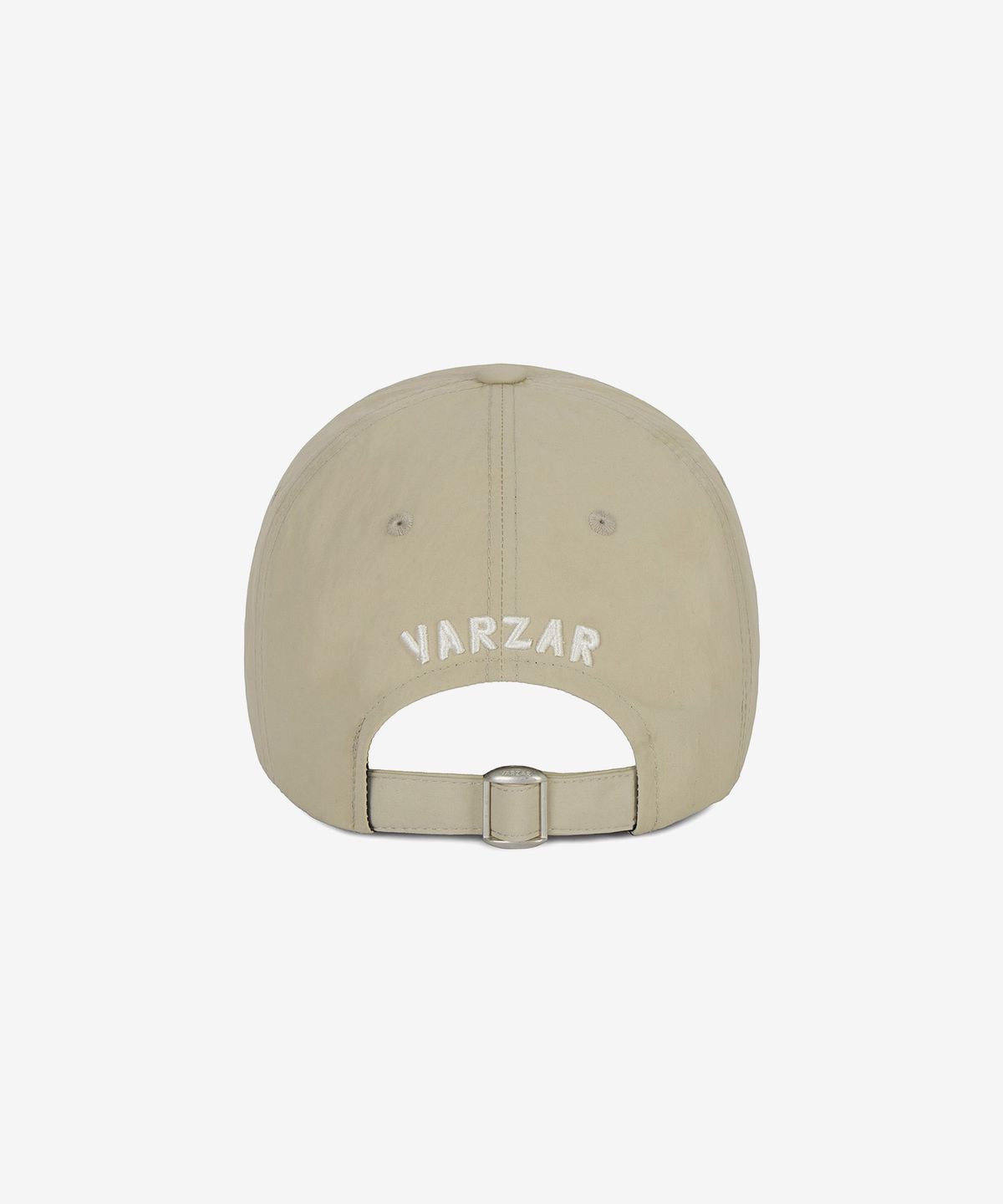 바잘(VARZAR) VA 커브드 로고 나일론 볼캡 라이트베이지