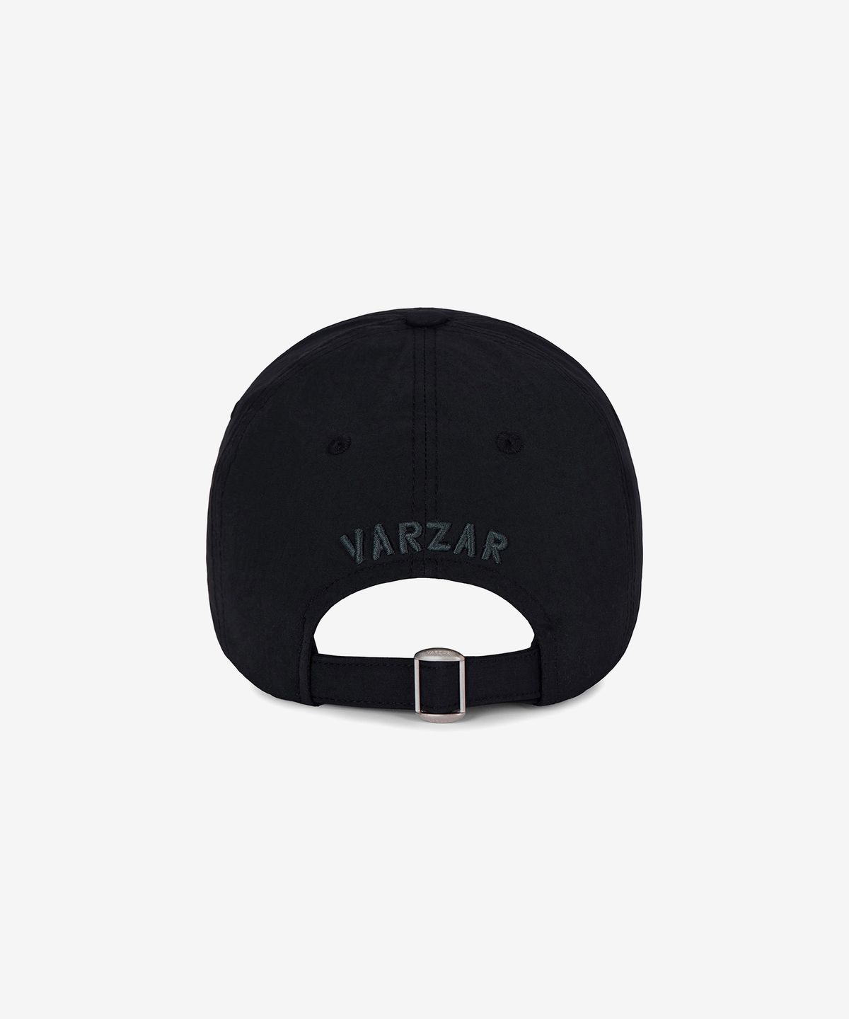 바잘(VARZAR) VA 커브드 로고 나일론 볼캡 블랙
