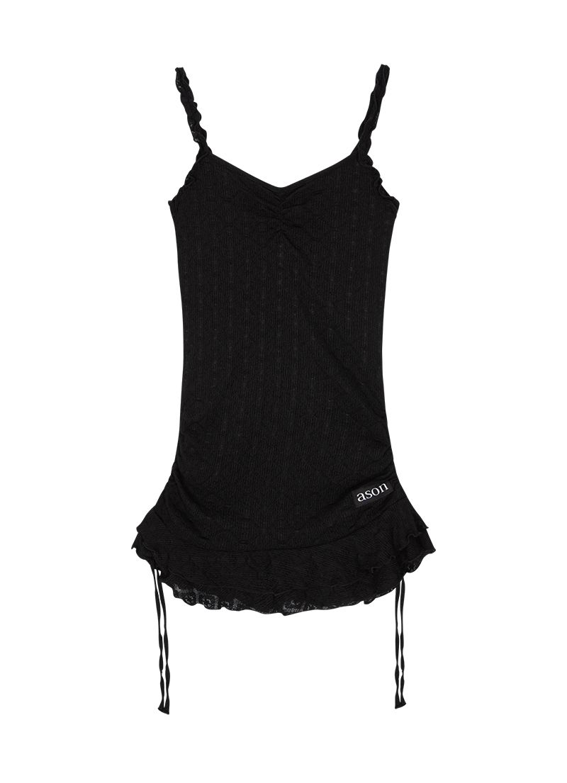 애즈온(ASON) BLOSSOM MINI DRESS / BLACK - 사이즈 & 후기 | 무신사