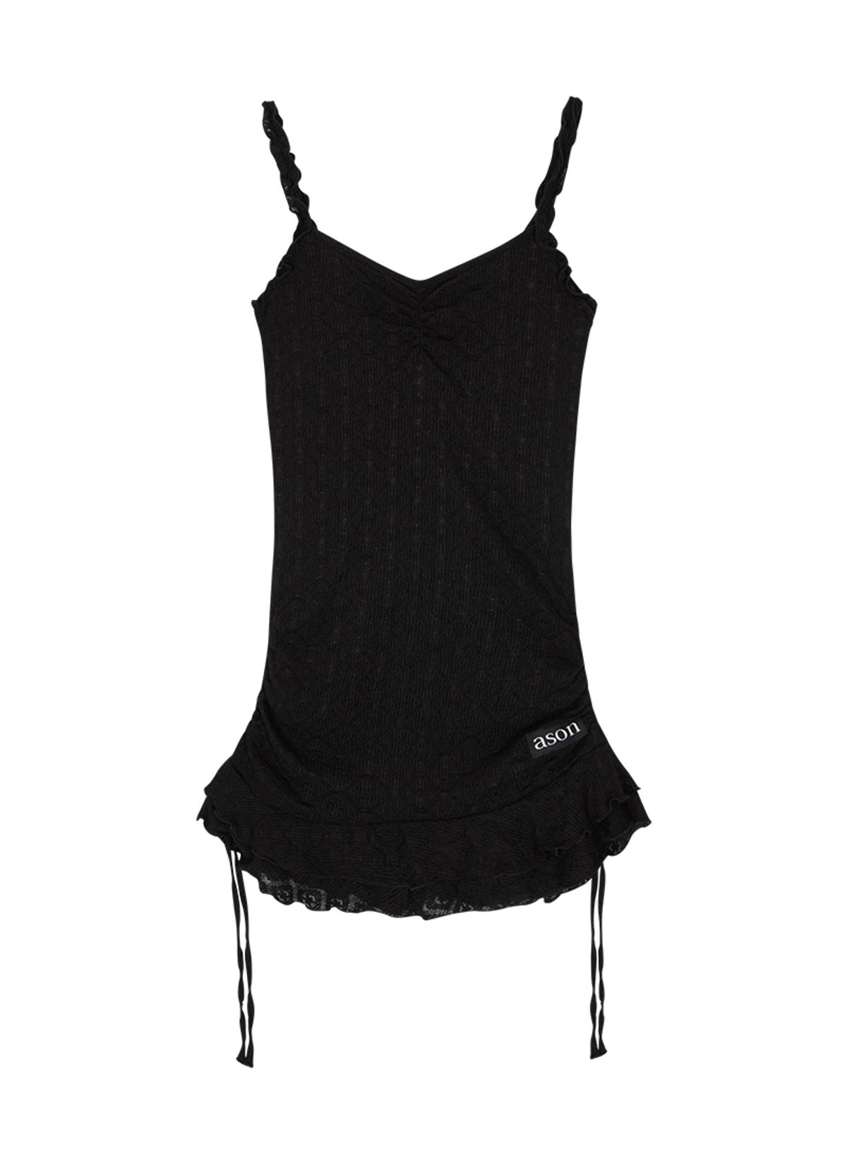 애즈온(ASON) BLOSSOM MINI DRESS / BLACK