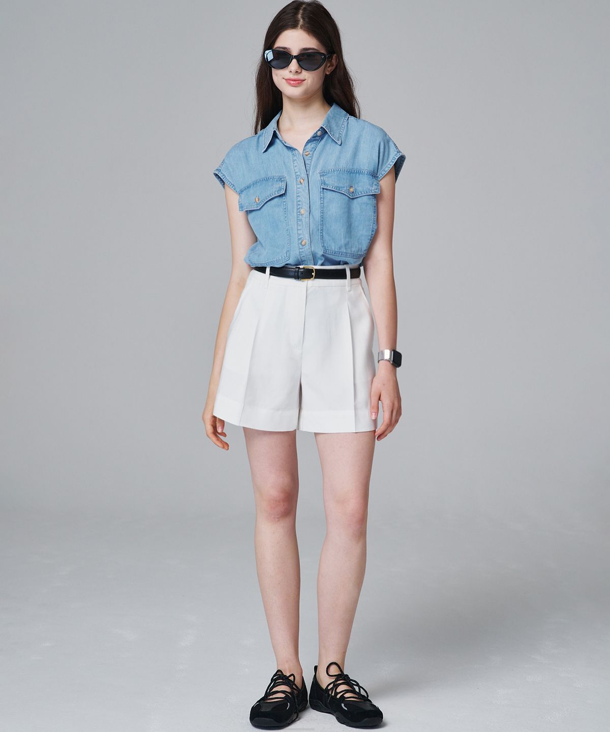 마롭(MALOUPE) 2210 원턱 4부 팬츠 (화이트)