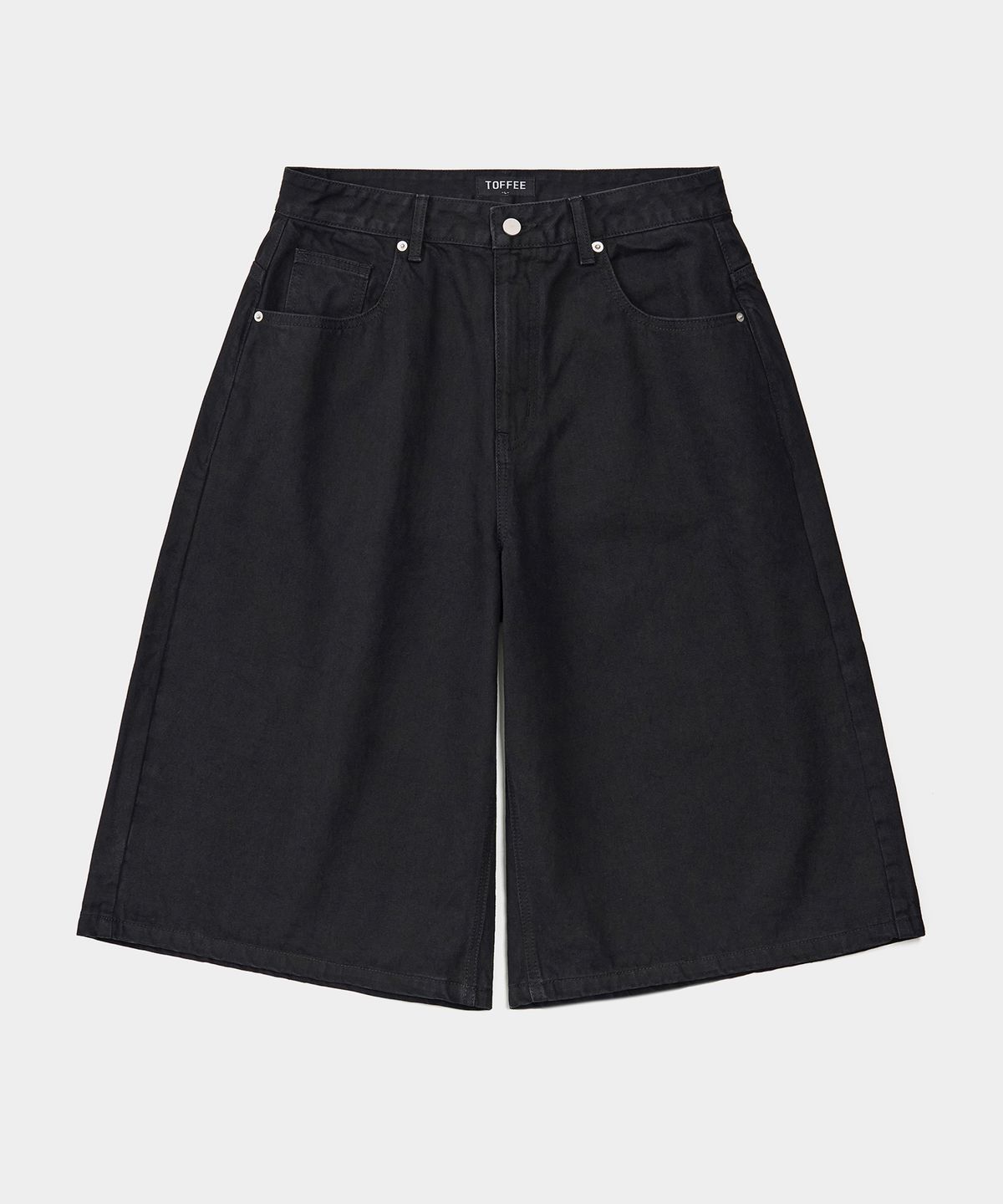 토피(TOFFEE) 워시드 버뮤다 데님 팬츠 (WASHED BLACK)