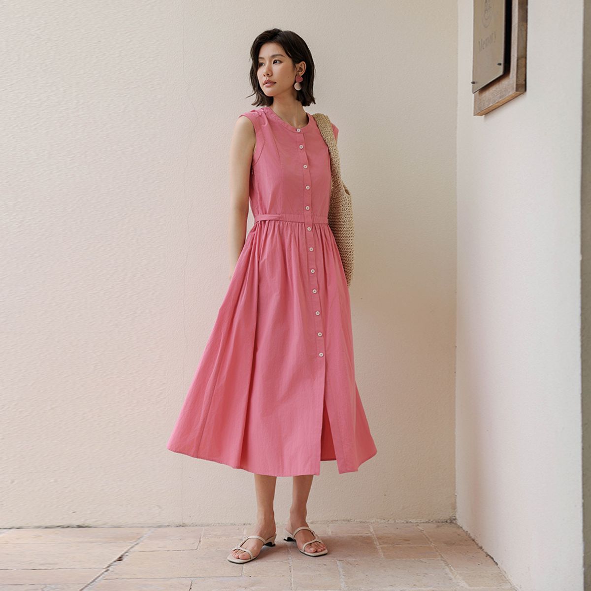 랭썬(LANGSON) LS_Cotton sleeveless vest dress