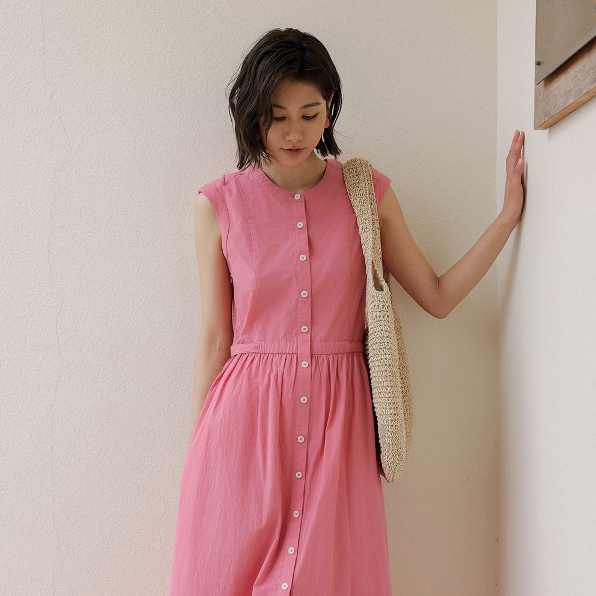 랭썬(LANGSON) LS_Cotton sleeveless vest dress