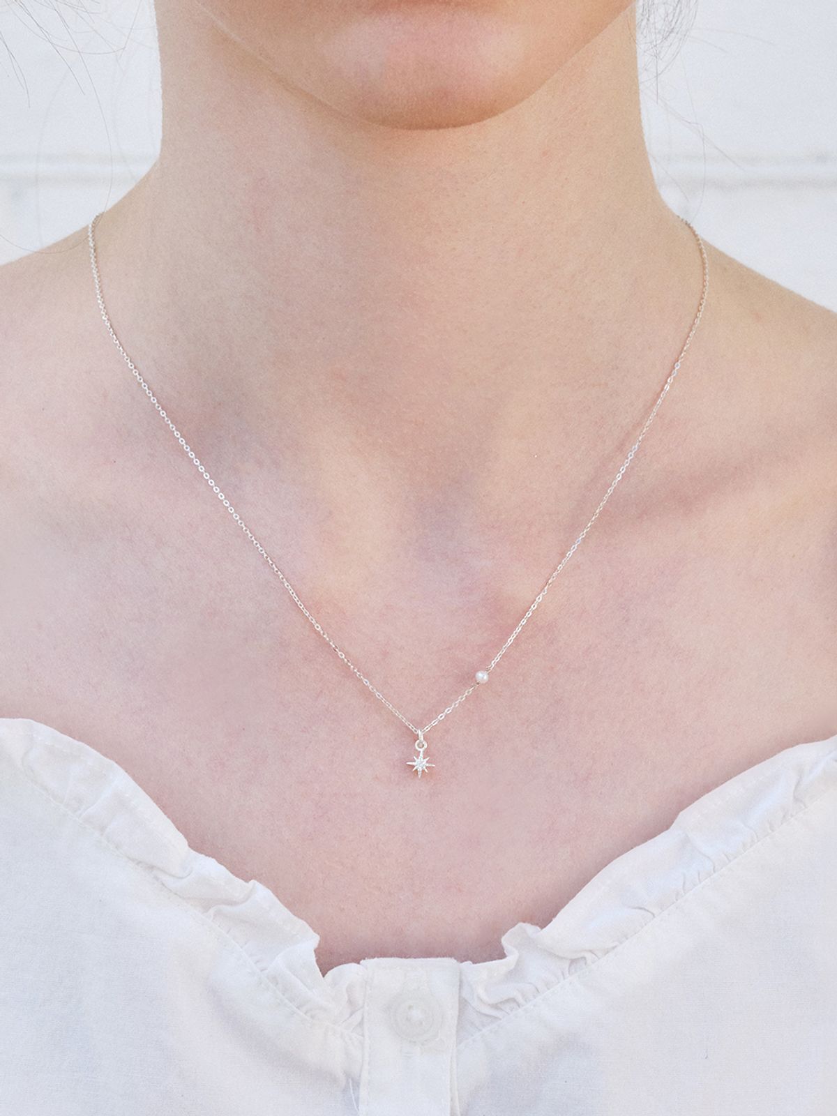 앵브록스(ENGBROX) [silver925] dazzle star pearl necklace