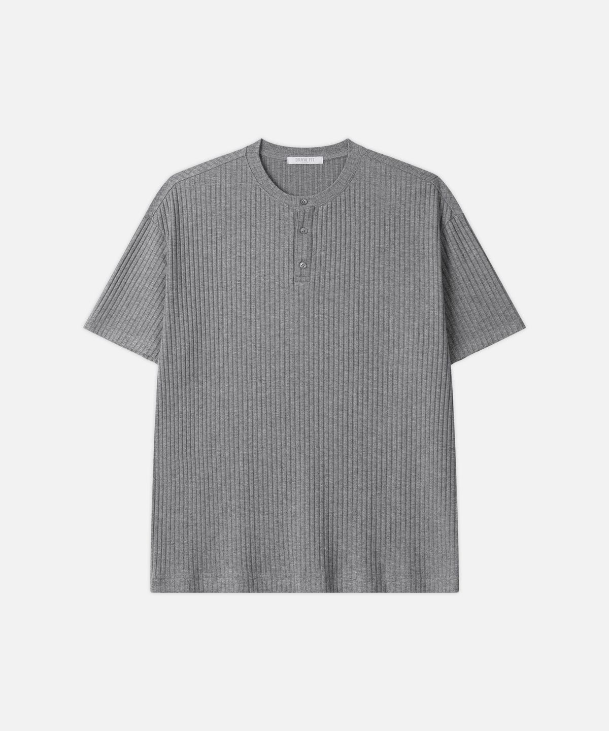 드로우핏(DRAW FIT) 콘스탄트 리브드 헨리넥 티셔츠 [BLACK]