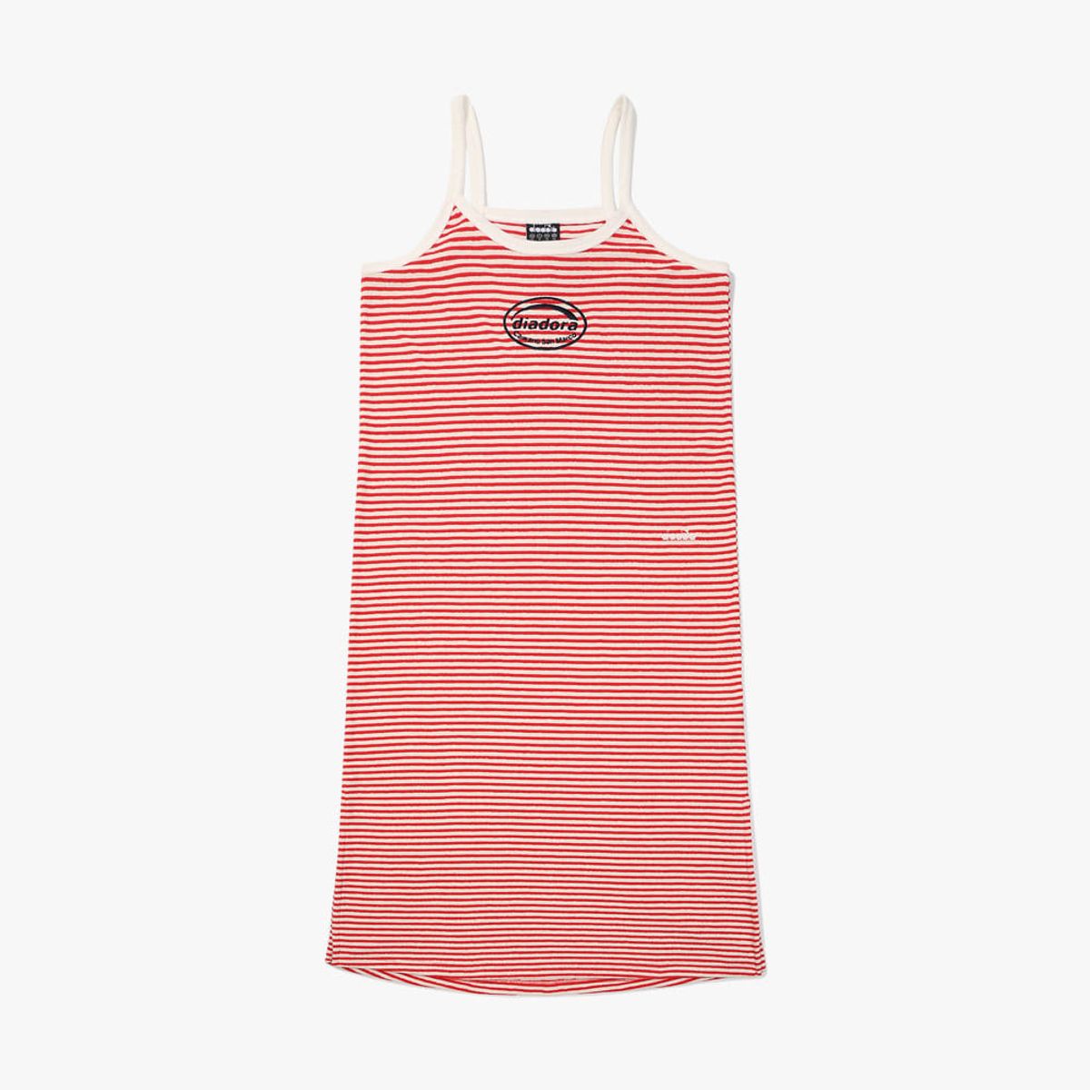디아도라(diadora) 테리 슬리브리스 원피스 RED PATTERN