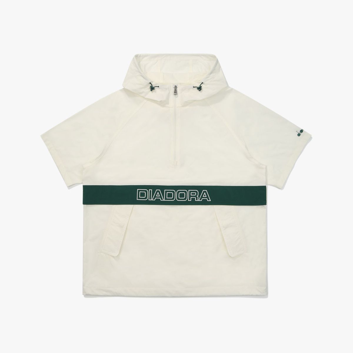 디아도라(diadora) 쿨웨이브 후드 반팔 아노락 OFF WHITE