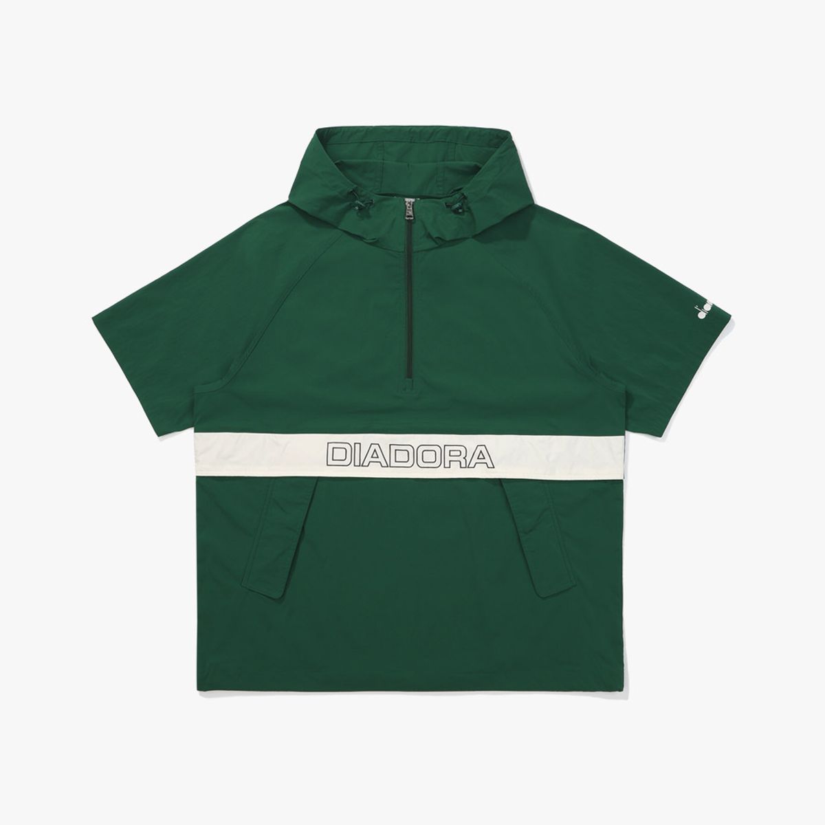 디아도라(diadora) 쿨웨이브 후드 반팔 아노락 GREEN