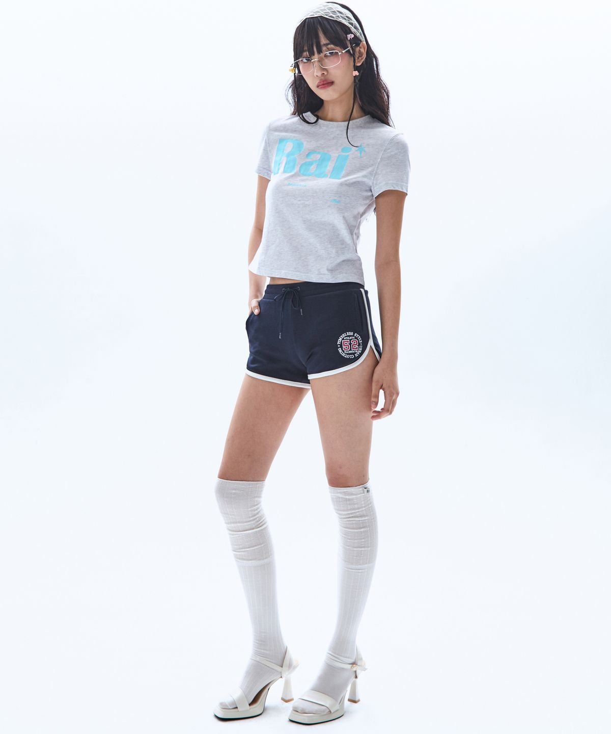 레이몬트(RAIMENT) (W) 우먼즈 서클 에슬레저 돌핀 쇼츠_네이비