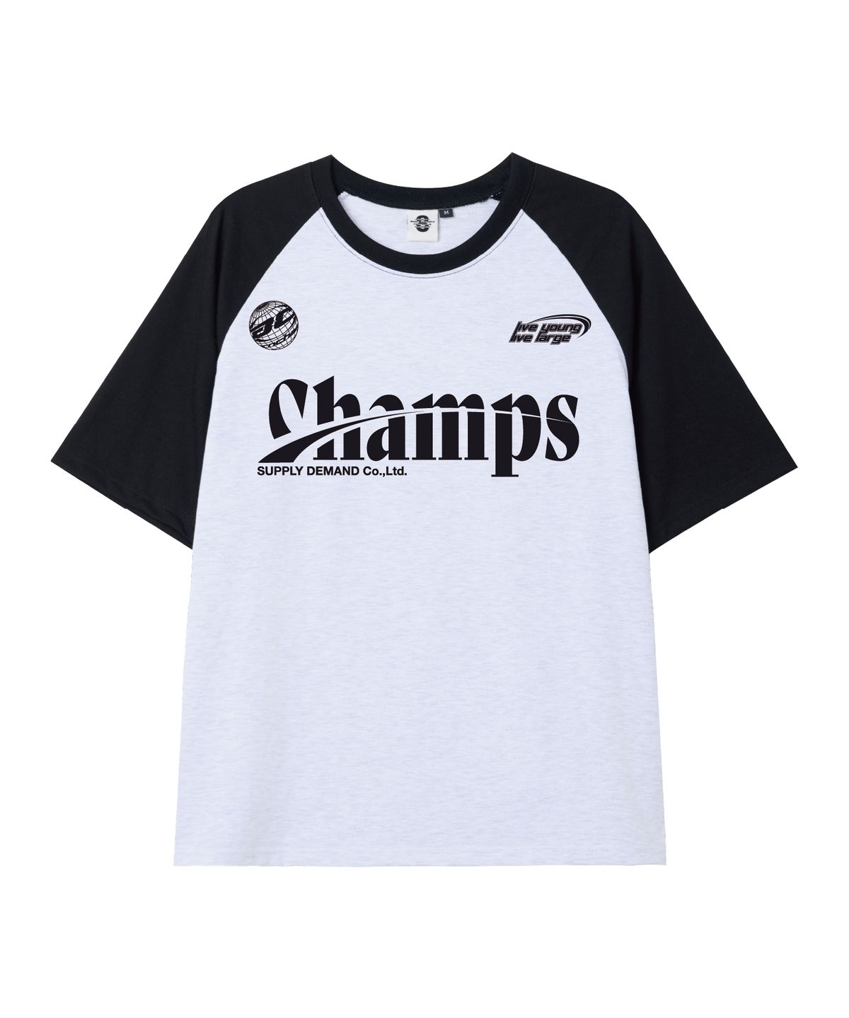 본챔스(BORN CHAMPS) [5 COLORS] CHMPS SPORTY LOGO 오버핏 래글런 반팔티셔츠 B25ST89