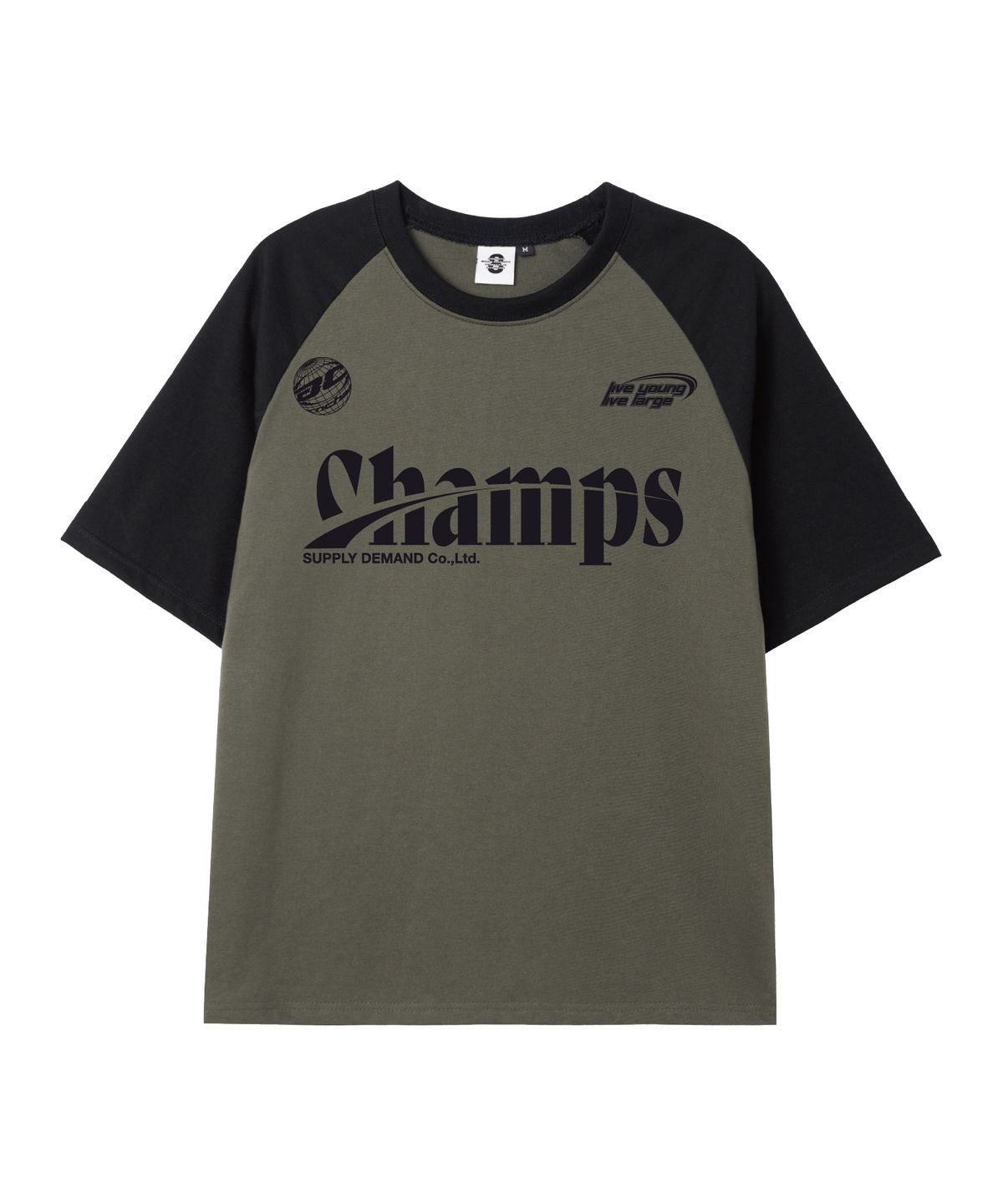 본챔스(BORN CHAMPS) [5 COLORS] CHMPS SPORTY LOGO 오버핏 래글런 반팔티셔츠 B25ST89