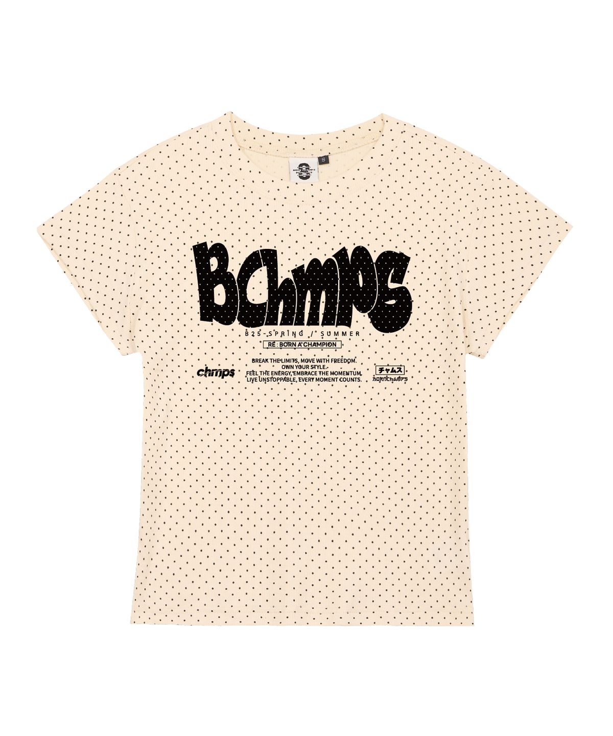본챔스(BORN CHAMPS) [3 COLORS] BOLD MOTION 여성 땡땡이 반팔티셔츠 B25ST90