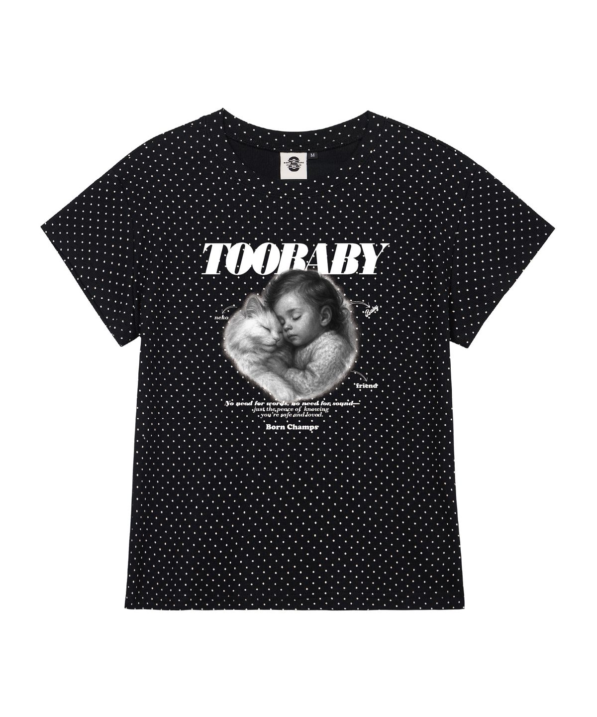 본챔스(BORN CHAMPS) [2 COLORS] TOO BABY 여성 땡땡이 반팔티셔츠 B25ST92
