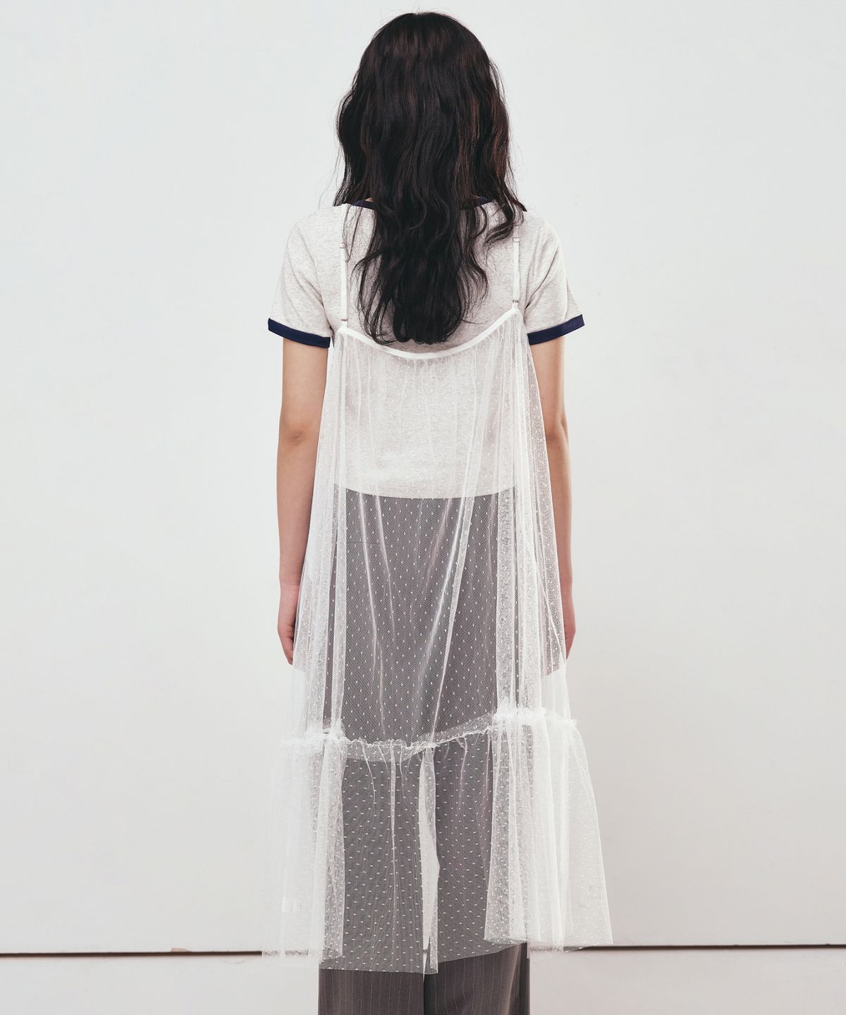 닉앤니콜(NICK&NICOLE) DOTS SEE-THROUGH LAYERED FILL DRESS_IVORY