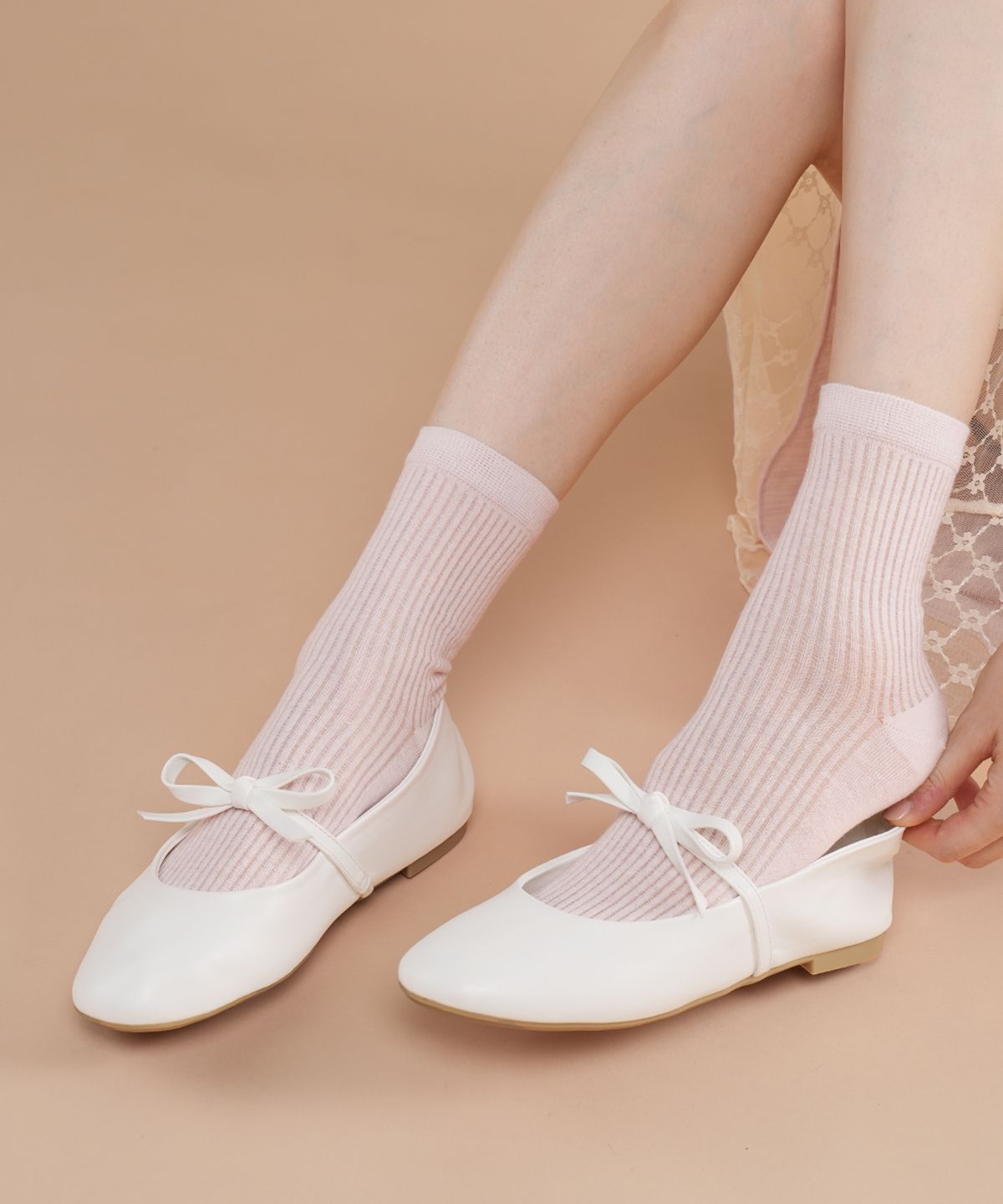 삭피엔스(SOCKPIENS) [5팩] 시스루 골지 루즈핏 긴목 양말