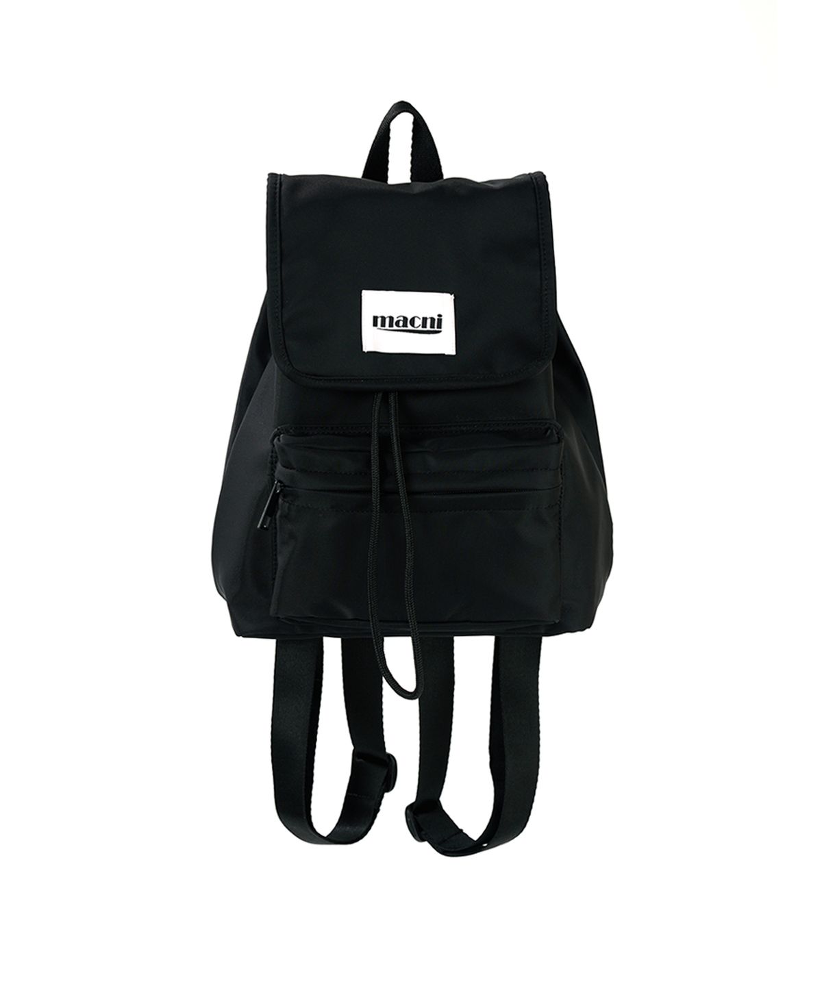 마크니(MACNI) [SET] FLAP STRING BACKPACK & GLOSSY  POUCH & KEYRING SET