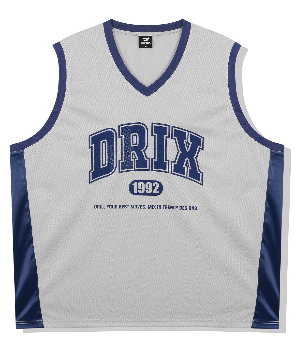 드릭스(DRIX) 바스켓볼 메시 저지 사이드 패널 슬리브리스_그레이
