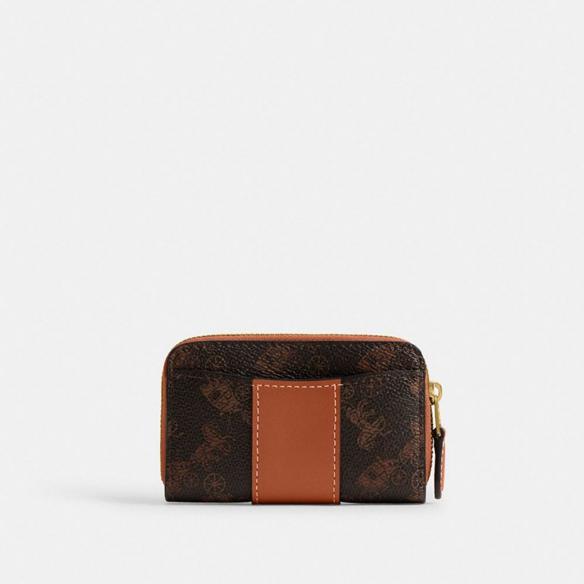 코치(COACH) 스몰 집 어라운드 카드케이스 위드 호스 앤 캐리지 프린트 CAN55 B4AWV