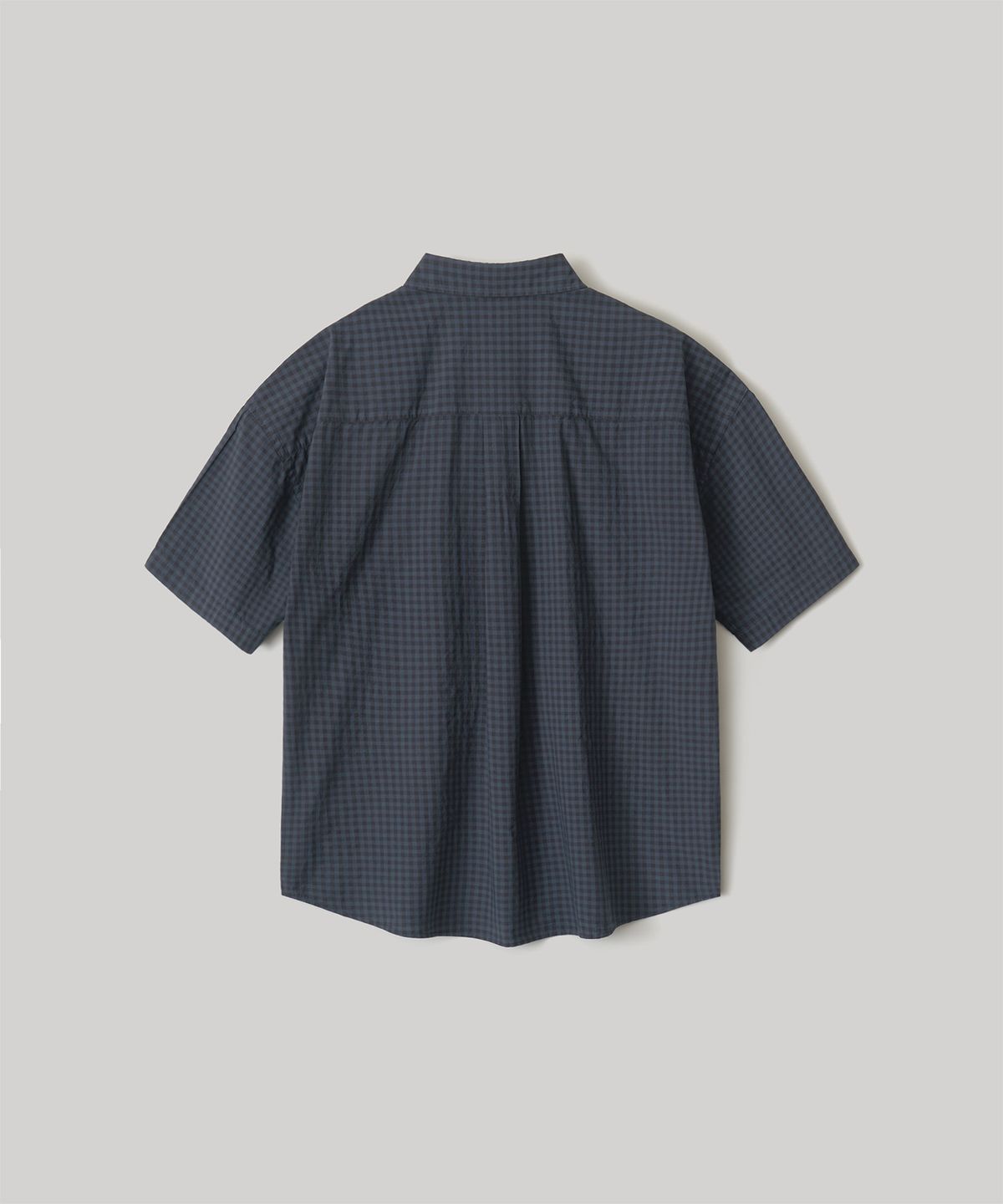 어나더 오피스(ANOTHER OFFICE) Huge Garment Gingham Check Shirt (Smoky Indigo)