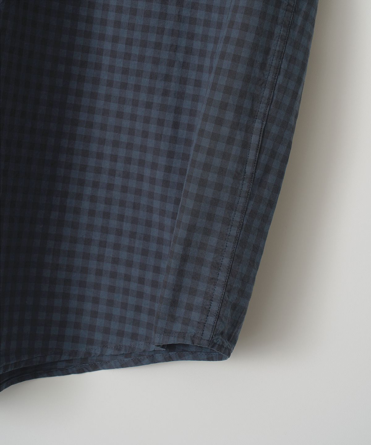 어나더 오피스(ANOTHER OFFICE) Huge Garment Gingham Check Shirt (Smoky Indigo)