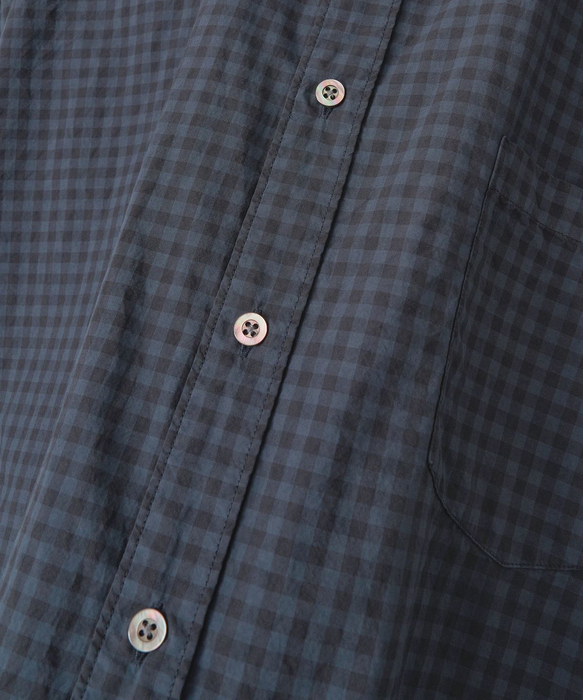 어나더 오피스(ANOTHER OFFICE) Huge Garment Gingham Check Shirt (Smoky Indigo)
