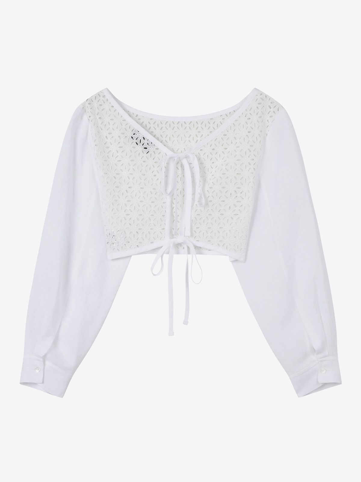 엘유브이엠(LUVM) PUNCHING OPEN BACK BLOUSE_WHITE
