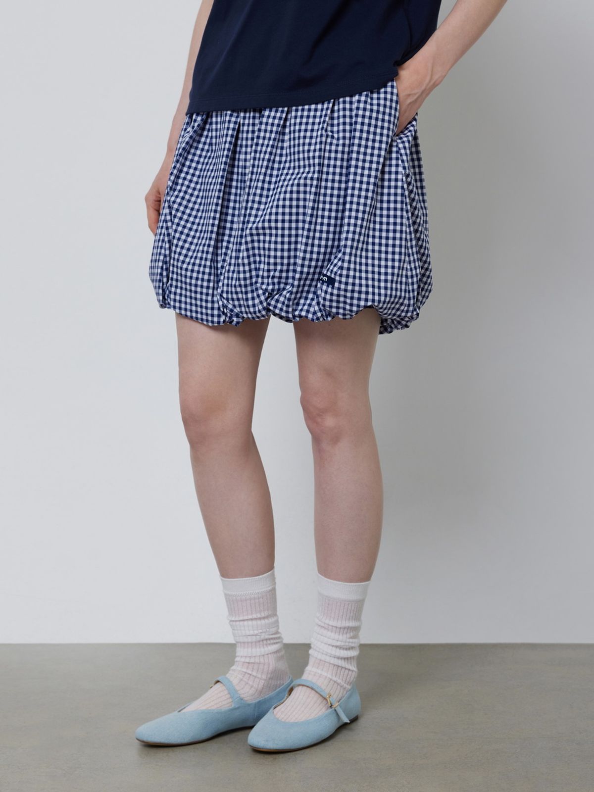 엘유브이엠(LUVM) BALLOON MINI SKIRT_CHECKED FABRIC
