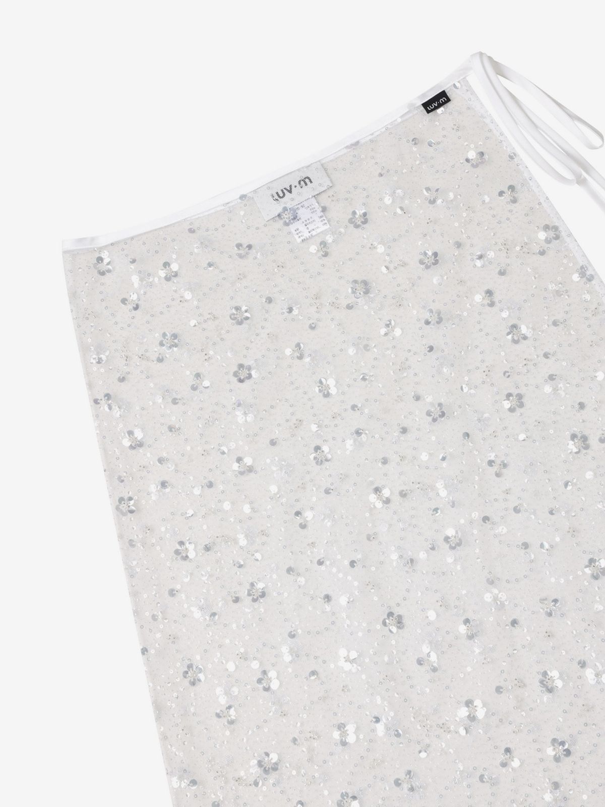 엘유브이엠(LUVM) STARRY LAYERD WLAP RIBBON SKIRTS_WHITE