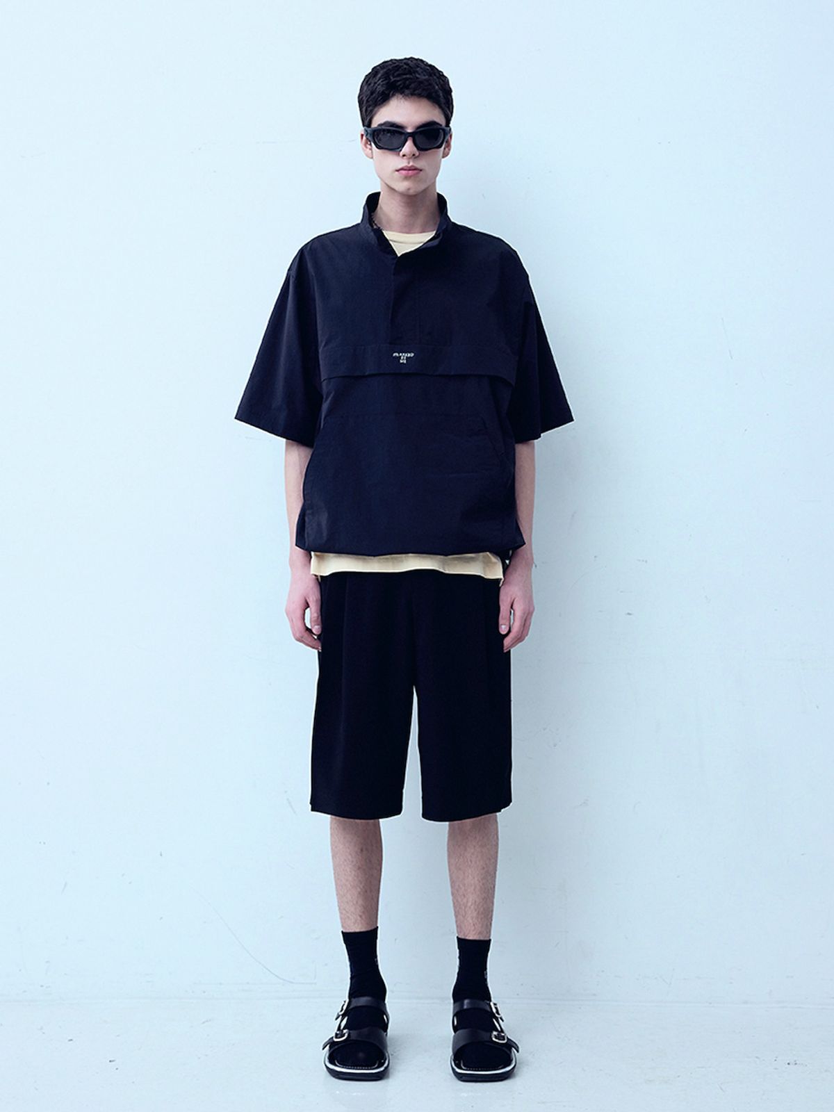 엘유브이엠(LUVM) WIDE BERMUDA PANTS FOR MEN_BLACK