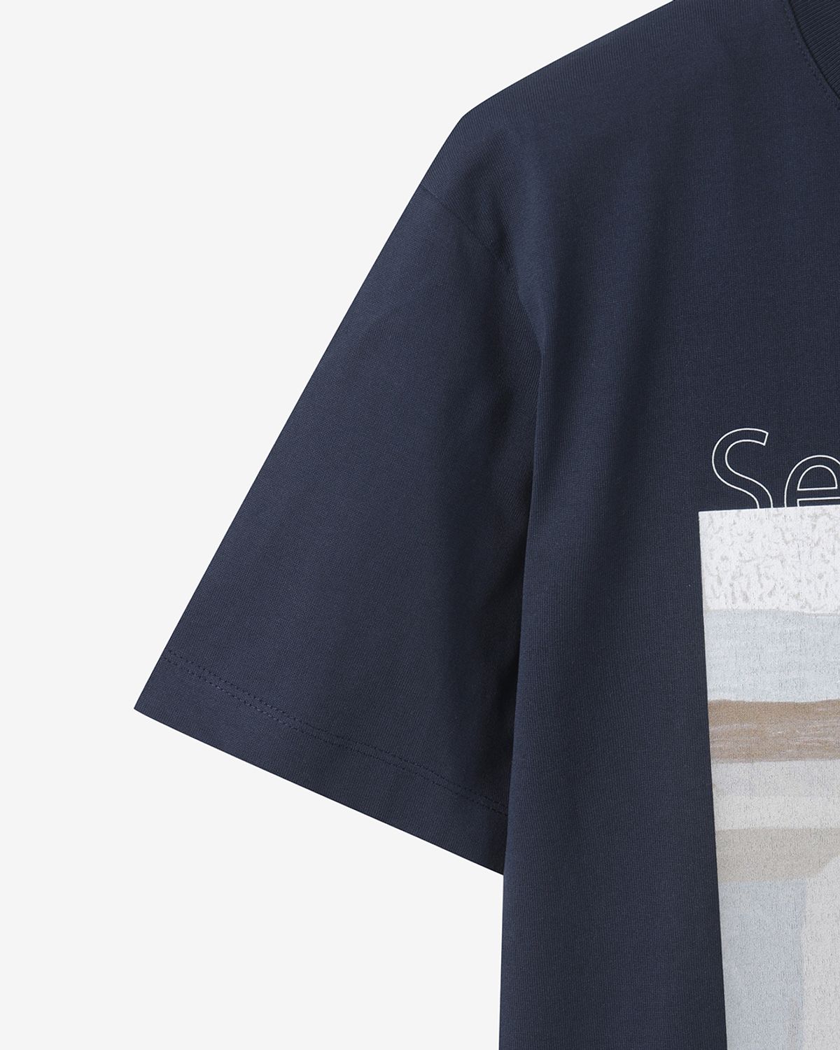 엘유브이엠(LUVM) WIDE PRINTING T-SHIRTS_NAVY