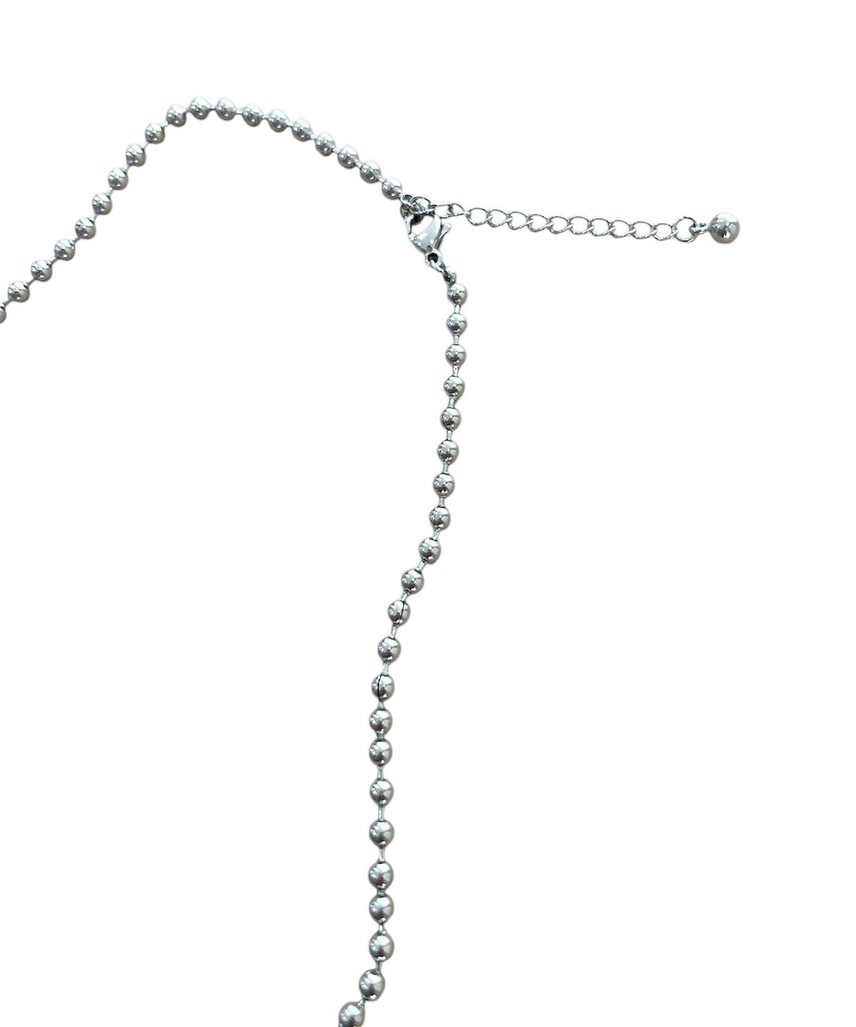스케이터락(SK8ER ROCK) Star Guitar Pick Ball Chain Necklace ((steel))