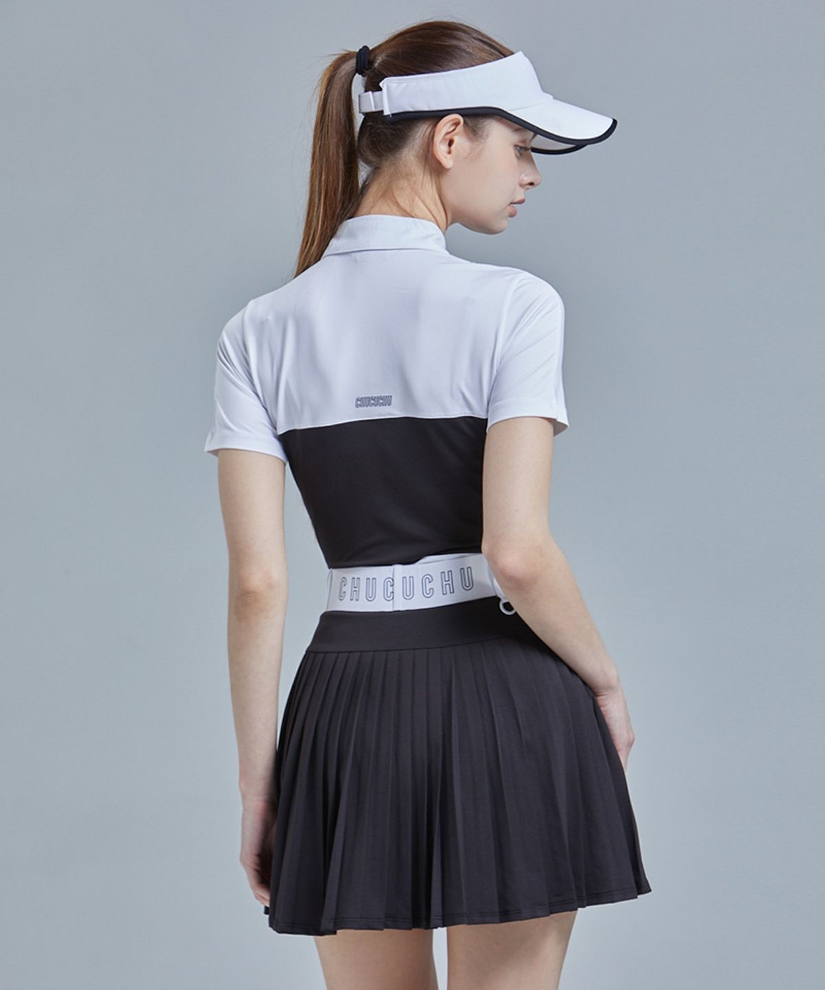 츄쿠츄(CHUCUCHU) CBESS-TS012W 쉘 폴로 카라 숏슬리브 탑