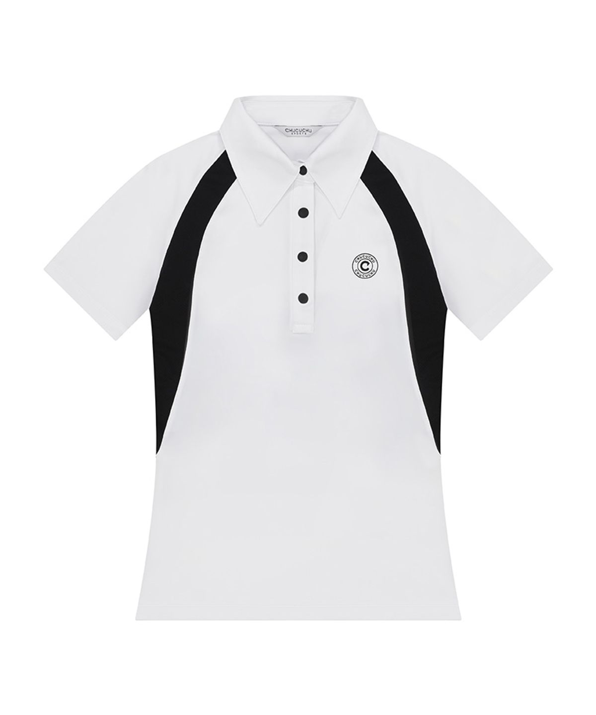 츄쿠츄(CHUCUCHU) CBESS-TS012W 쉘 폴로 카라 숏슬리브 탑