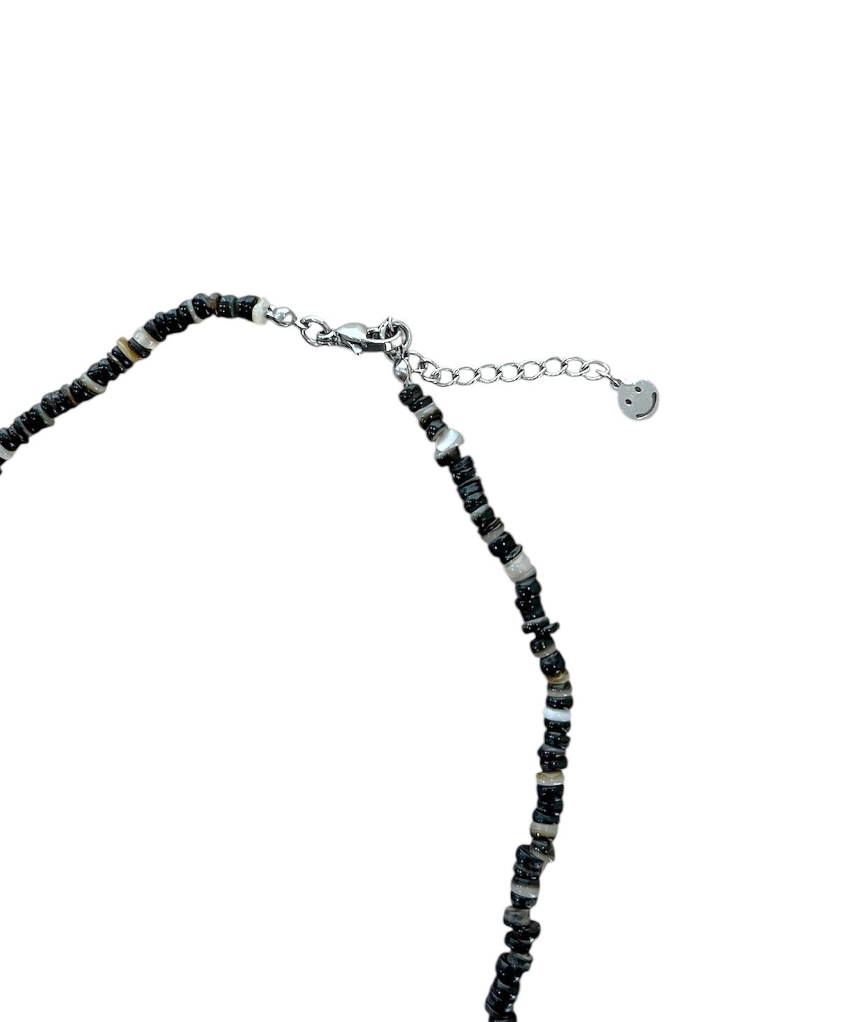 스케이터락(SK8ER ROCK) Vintage Feather Black Nacre Necklace ((black mixed))