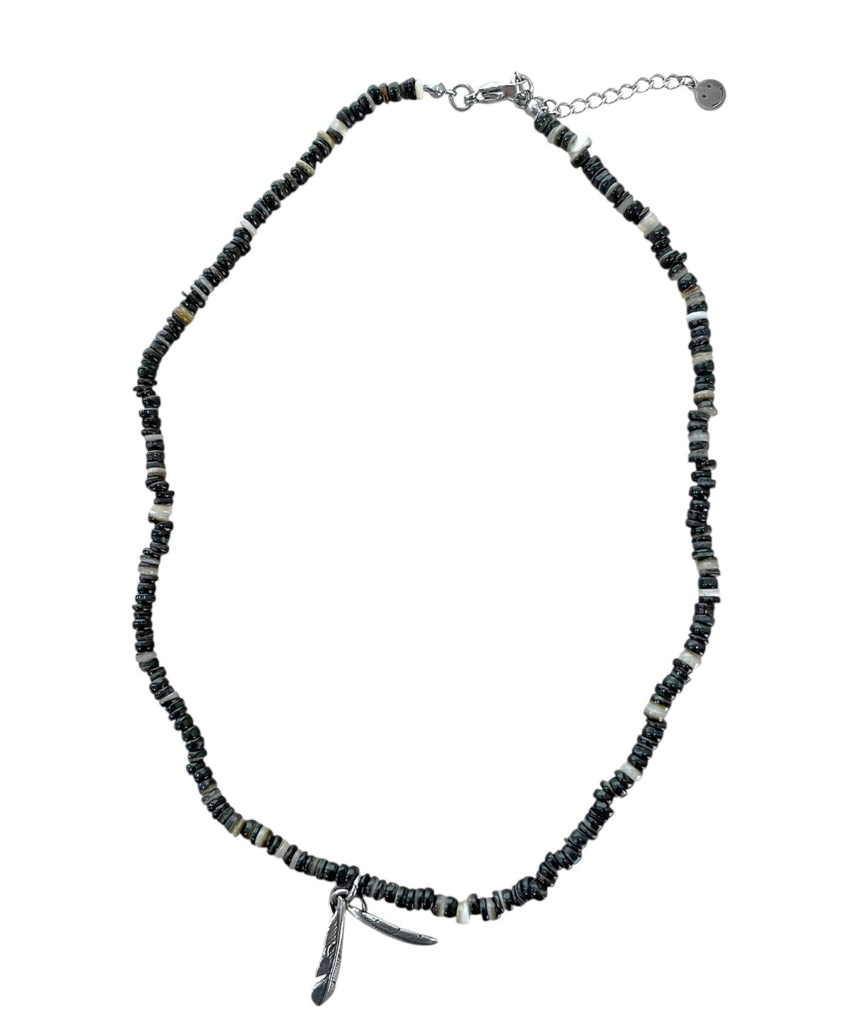 스케이터락(SK8ER ROCK) Vintage Feather Black Nacre Necklace ((black mixed))