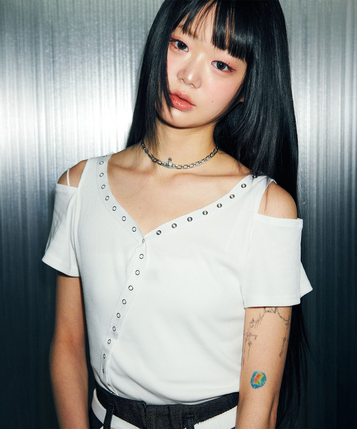 닐링(NILLRING) T19.00 Snep point Short-sleeved cardigan _ White